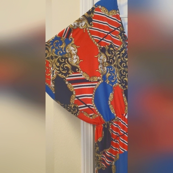 1X-3X BRIGHT NAUTICAL MAXI DRESS PLUS CURVE - Picture 4 of 8